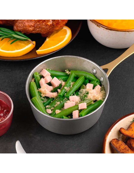 Mini Panela Cabo Panelinha Prata Dourado Couvert Buffet 500ml