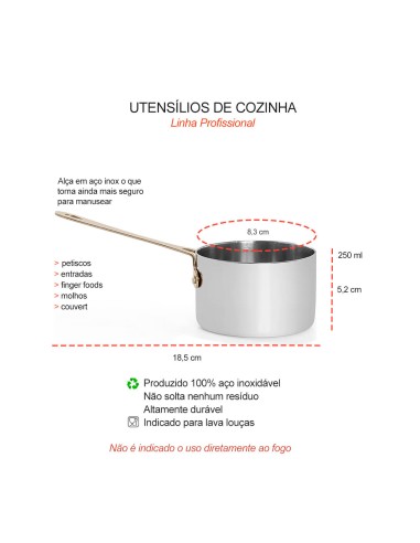 Mini Panela Cabo Panelinha Prata Dourado...