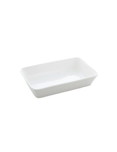 Travessa Refratario de Porcelana Retangular Branco 25,5cm
