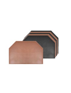 Jogo Americano Mini Hexagono Marrom Preto Dupla Face...