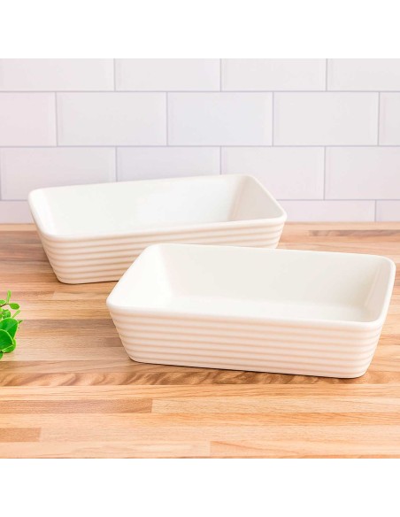 Travessa Refratario de Porcelana Retangular Branco 25,5cm