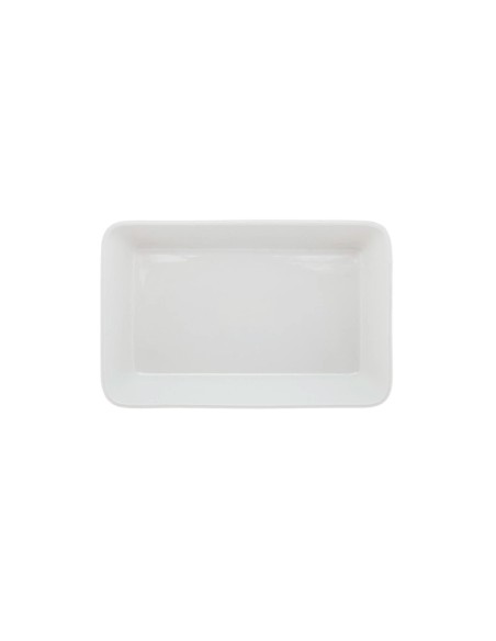 Travessa Refratario de Porcelana Retangular Branco 25,5cm