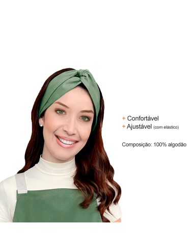 Faixa de Cabelo Turbante Bandana Verde Cozinha...