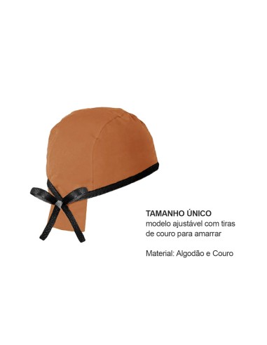 Bandana Caramelo Couro Preto Touca Cozinha Bar...