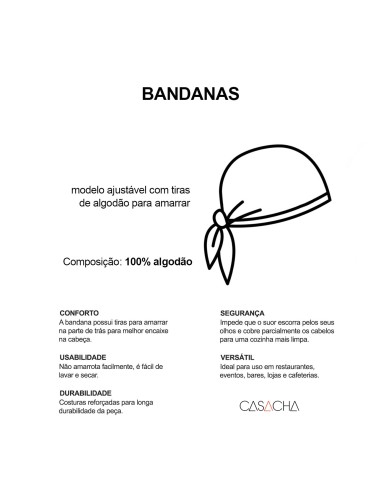 Bandana Cinza Couro Preto Touca Cozinha Bar...