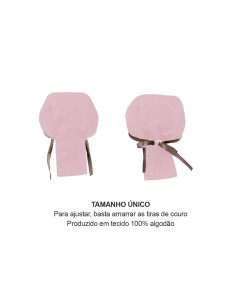 Bandana Rosa Couro Marrom Touca Cozinha Confeitaria Doceria 2