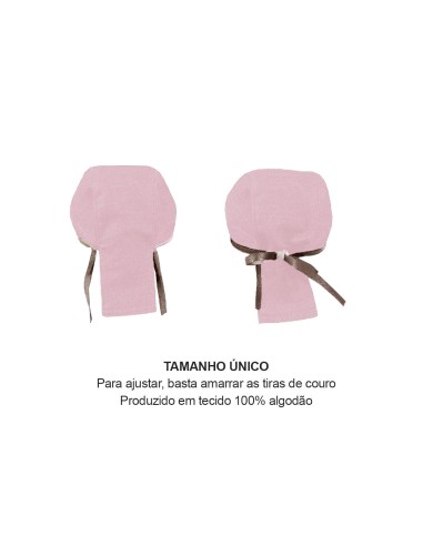 Bandana Rosa Couro Marrom Touca Cozinha...