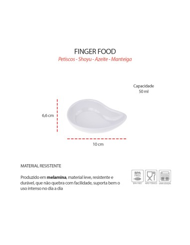 Tigela Porta Shoyu Molho Finger Food Melamina...