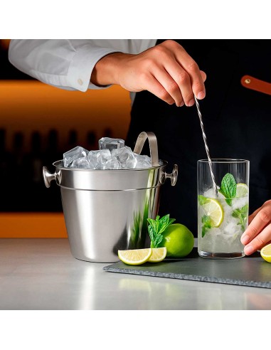 Balde de Gelo Inox 1,2L com Pegador Drinks Bar...