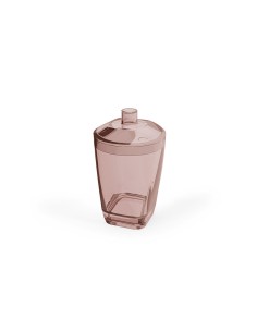 Porta Algodao Cotonete Rosa Translucido Banheiro Rose 300ml