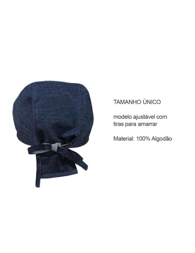 Bandana Jeans Azul Touca Cozinha Bar Ajustavel...