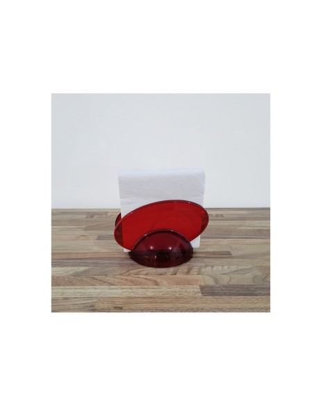 Porta Guardanapo de Mesa Vermelho Translucido