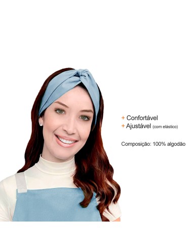 Faixa de Cabelo Turbante Bandana Azul Claro...