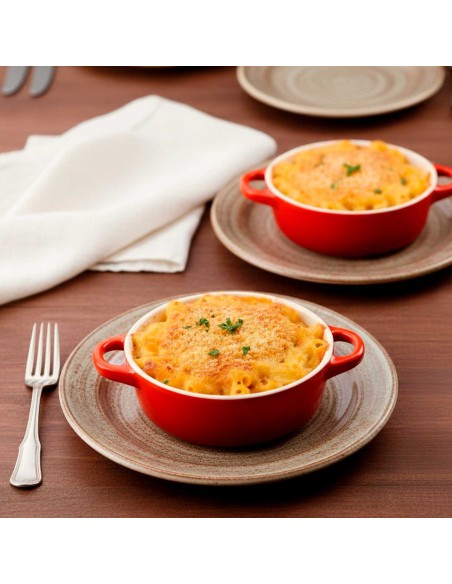 Mini Caçarola Ceramica Vermelha com Tampa Forno 150ml