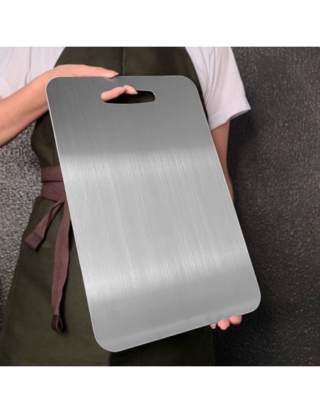 Tabua de Carne Corte Cozinha Profissional Aço Inox 36x25cm