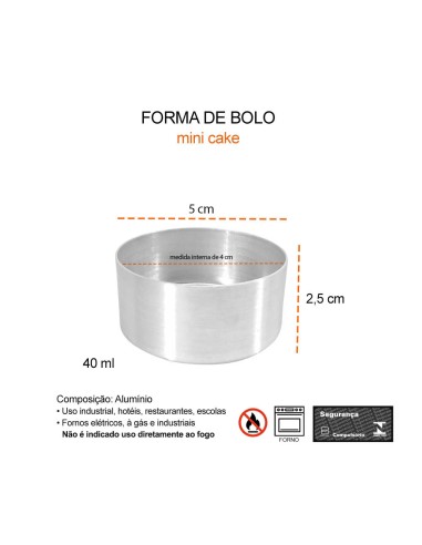 Forma Mini Bolo Aluminio Forminha Assadeira 4cm
