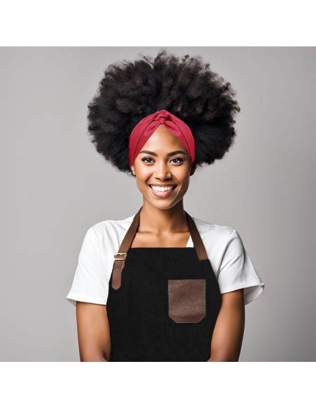 Faixa de Cabelo Turbante Bandana Vermelha Chef Cozinha Restaurante