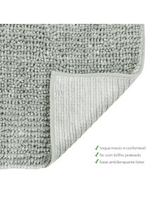 Tapete Antiderrapante Cinza Fio Prateado Banheiro 60x120cm 2