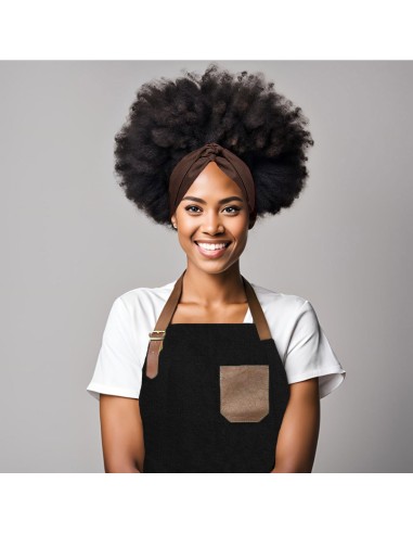 Faixa de Cabelo Turbante Bandana Marrom Chef...