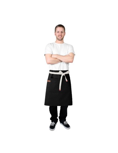 Avental de Cintura Preto Algodao Bar Garcom...