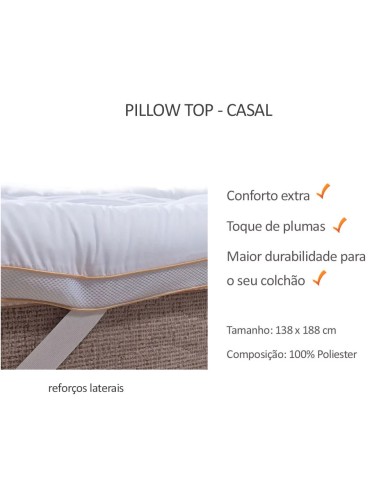 Capa Colchao Pillow Top CASAL Branco Toque...