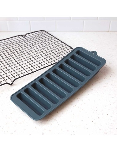 Forma de Gelo Silicone Palito Cinza Freezer...
