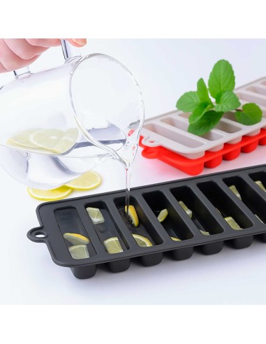 Forma de Gelo Silicone Palito Cinza Freezer...