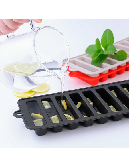 Forma de Gelo Silicone Palito Cinza Freezer Bebidas Drinks