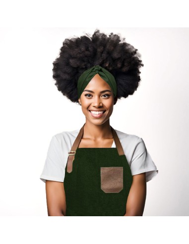 Faixa de Cabelo Turbante Bandana Verde Escuro...