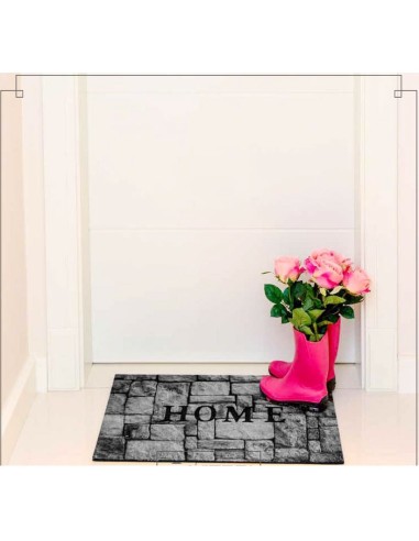 Capacho Tapete de Porta Entrada Home Cinza 40x60cm