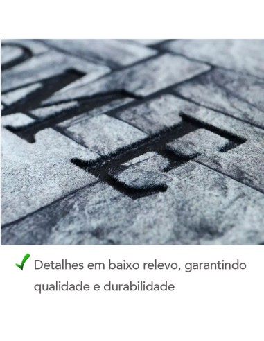 Capacho Tapete de Porta Entrada Home Cinza 40x60cm