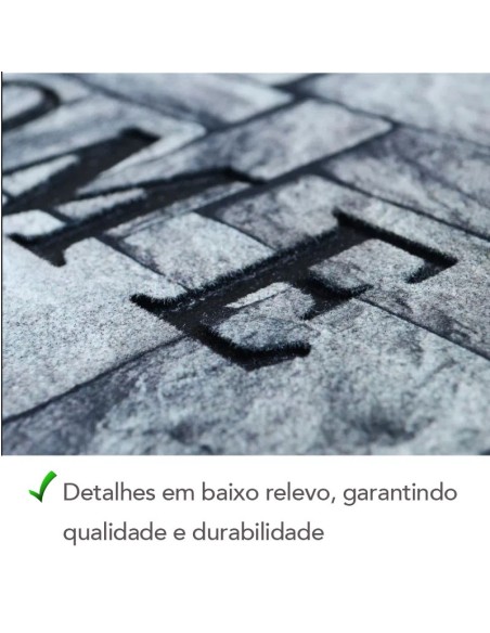 Capacho Tapete de Porta Entrada Home Cinza 40x60cm