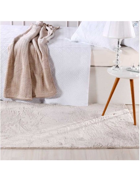 Tapete Retangular Super Macio Quarto Banheiro Areia 50x100cm