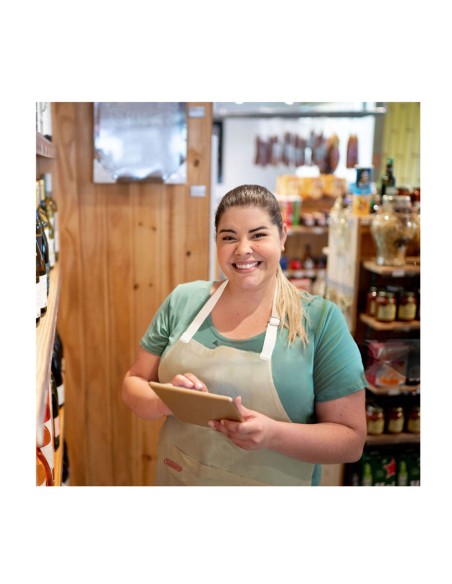 Avental Grande Bege Plus Size Caqui Vegano Restaurante Bistro