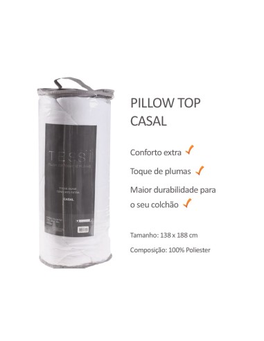 Capa Colchao Pillow Top CASAL Toque Plumas...