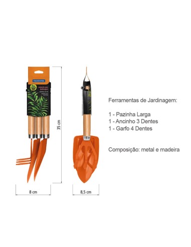Ferramentas para Jardinagem Madeira Metal...