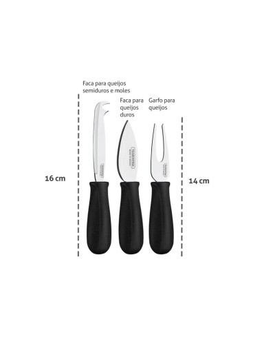 Faca e garfo para Queijos Tramontina Kit Inox...
