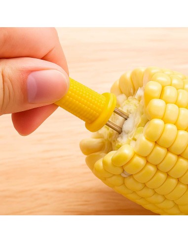 Conjunto 8 Pegadores Milho Espeto Inox Plástico...