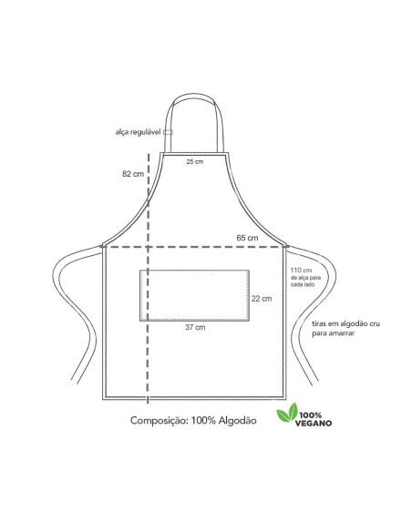 Avental Jeans Profissional Chef de Cozinha Barista Bartender