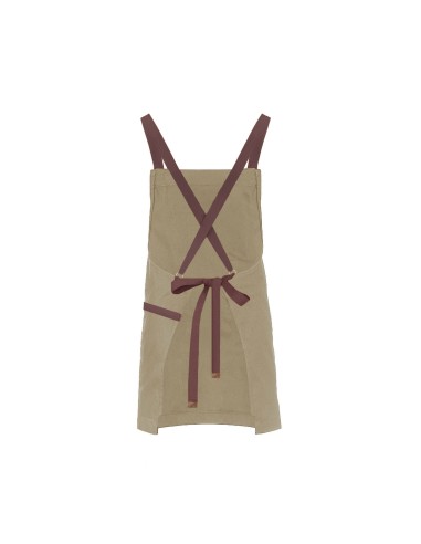 Avental Bege Alça Cruzada Marrom Restaurante...