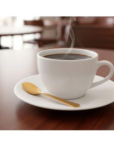 Colher de Cafe Dourado Fosco Jogo Colheres Inox...