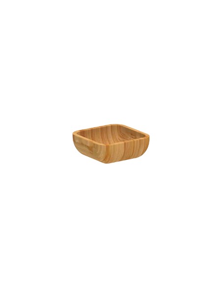 Tigela Bowl Mini Quadrado Bambu Bar Mesa Servir Petisco 12cm