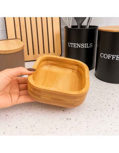 Tigela Bowl Mini Quadrado Bambu Bar Mesa Servir...