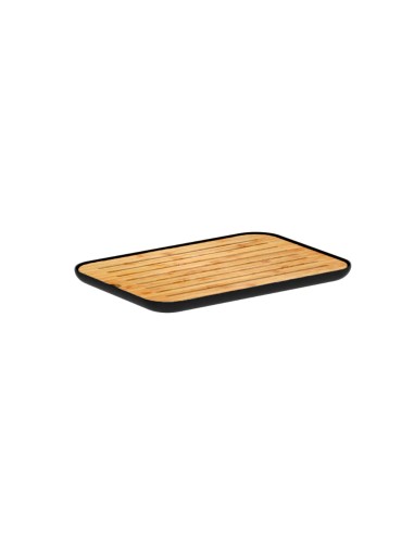 Tabua Migalheira Bambu Preto Bandeja Mesa Paes 33cm