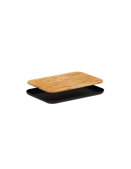 Tabua Migalheira Bambu Preto Bandeja Mesa Paes 33cm