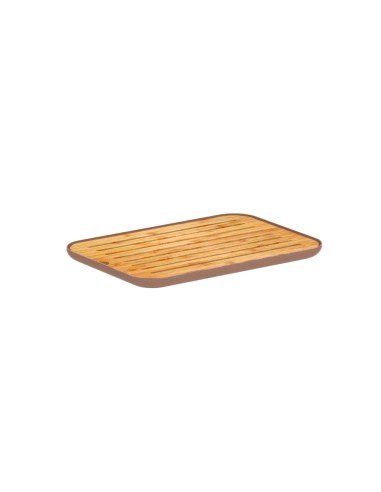 Tabua Migalheira Bambu Marrom Bandeja Mesa Paes 33cm