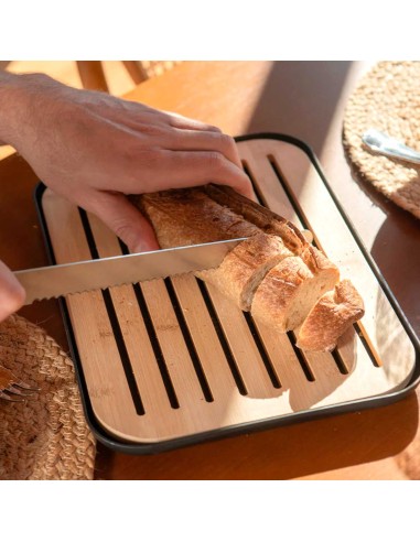 Tabua Migalheira Bambu Preto Bandeja Mesa Paes...