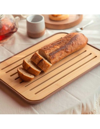 Tabua Migalheira Bambu Marrom Bandeja Mesa Paes...