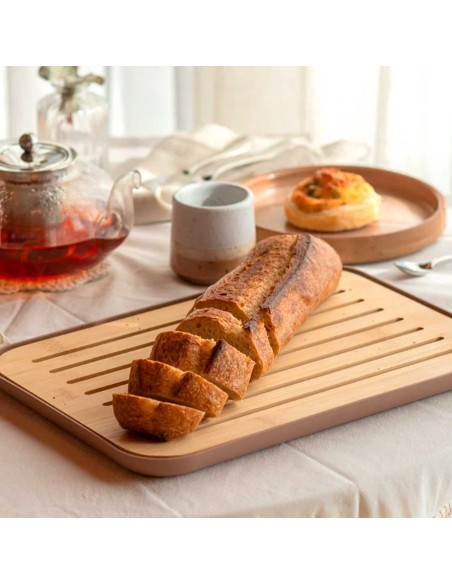 Tabua Migalheira Bambu Marrom Bandeja Mesa Paes 33cm