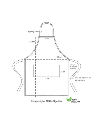 Avental Caqui Profissional Bege Chef Barista...